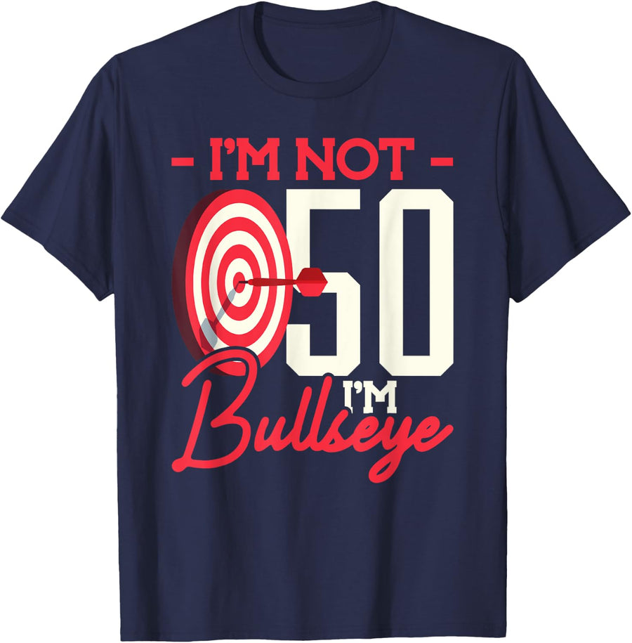 50th Birthday Dart Player 50 Years Darts T-Shirt - Navy Blue