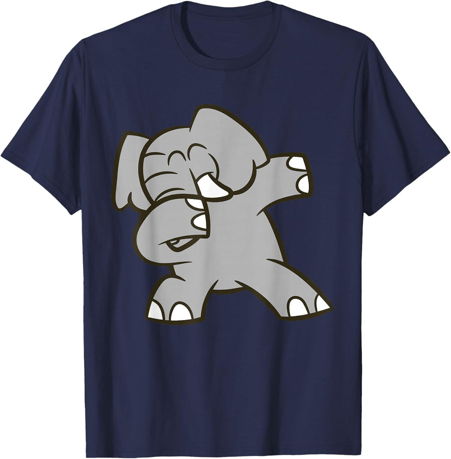 Cute Dabbing Elephant T-Shirt - Navy Blue