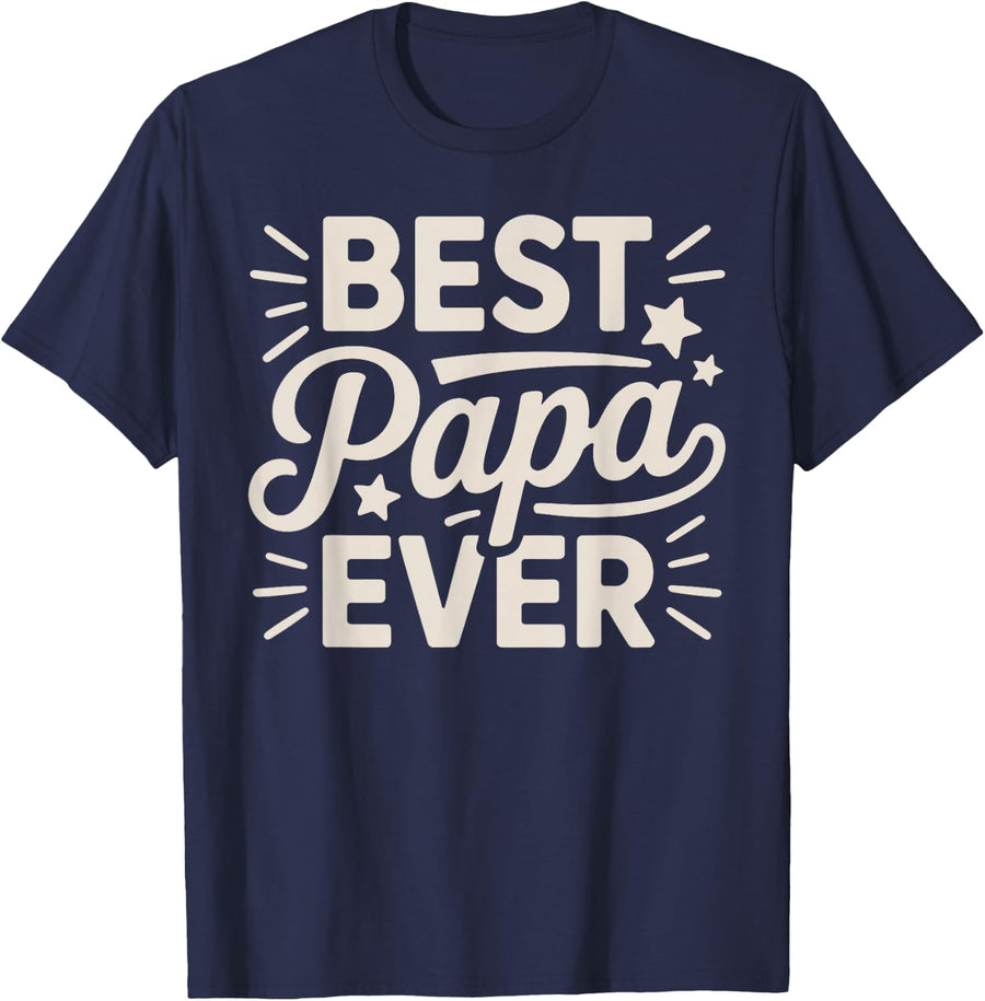 Best Papa Art for Grandpa from Grandkids Father's Day Papa T-Shirt - Navy Blue