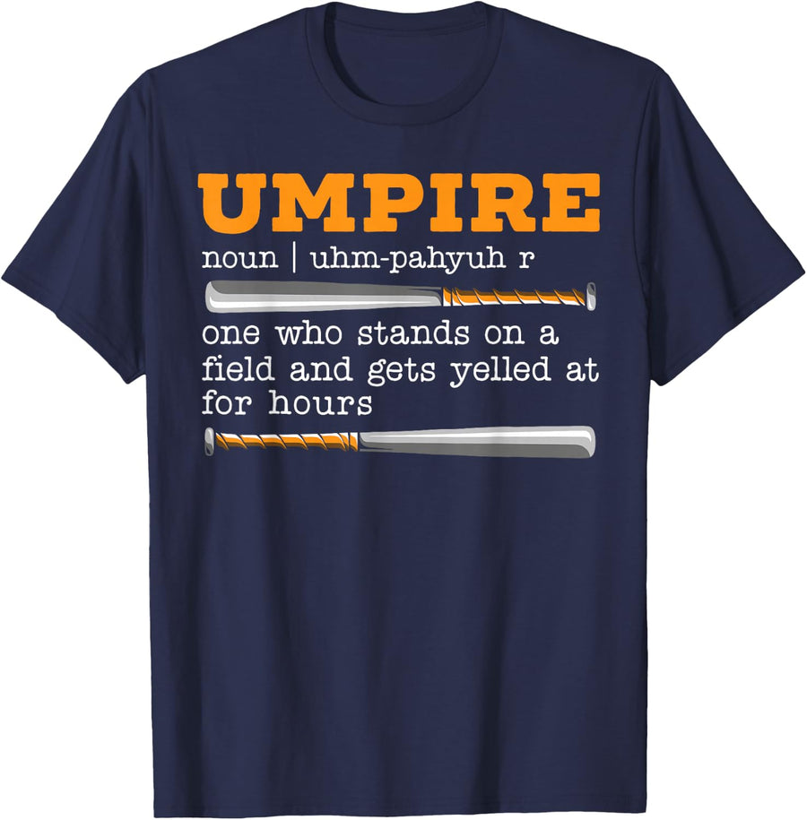 Baseball Umpire Baseball Lover SteMi Apparel Baseball Player Baseball Team Sport T-Shirt - Navy Blue