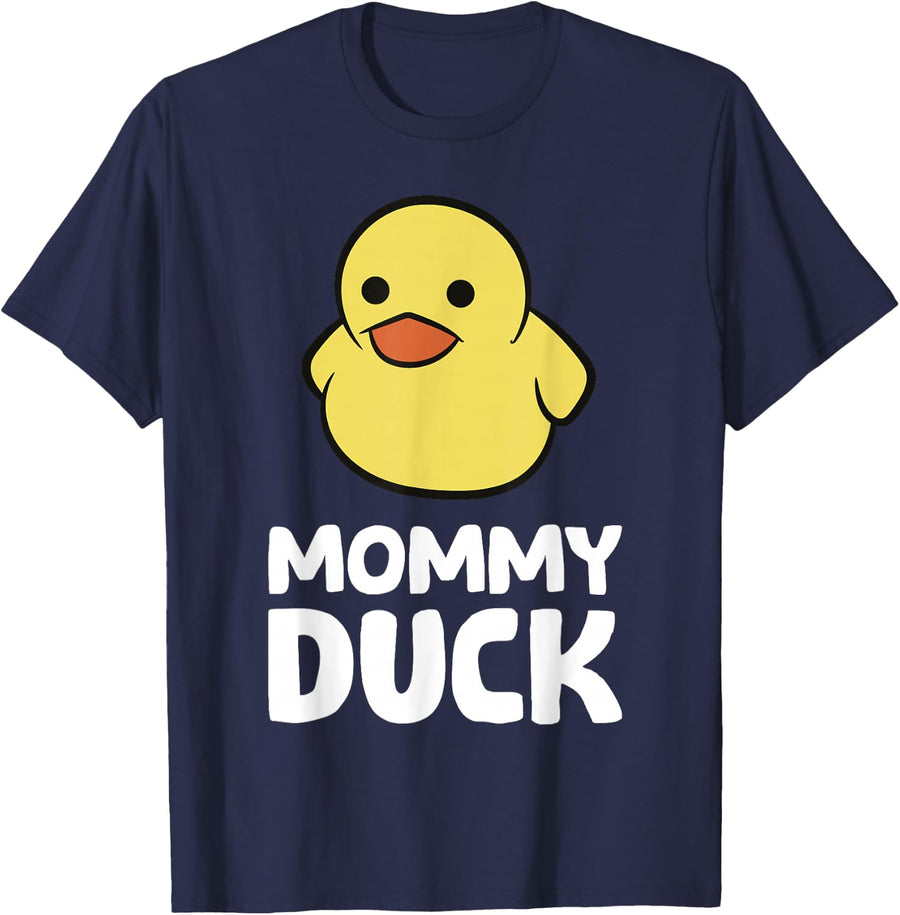 Funny Mommy Duck Rubber Duck T-Shirt - Navy Blue