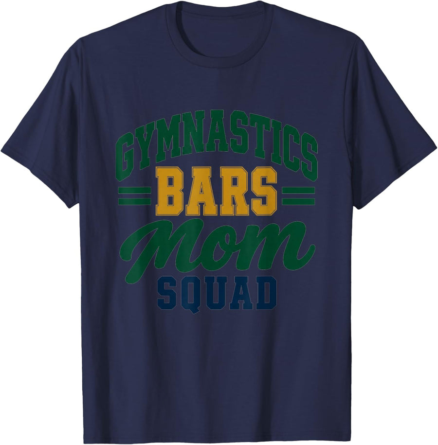Gymnastics Bars Mom Squad Athletic Varsity T-Shirt - Navy Blue