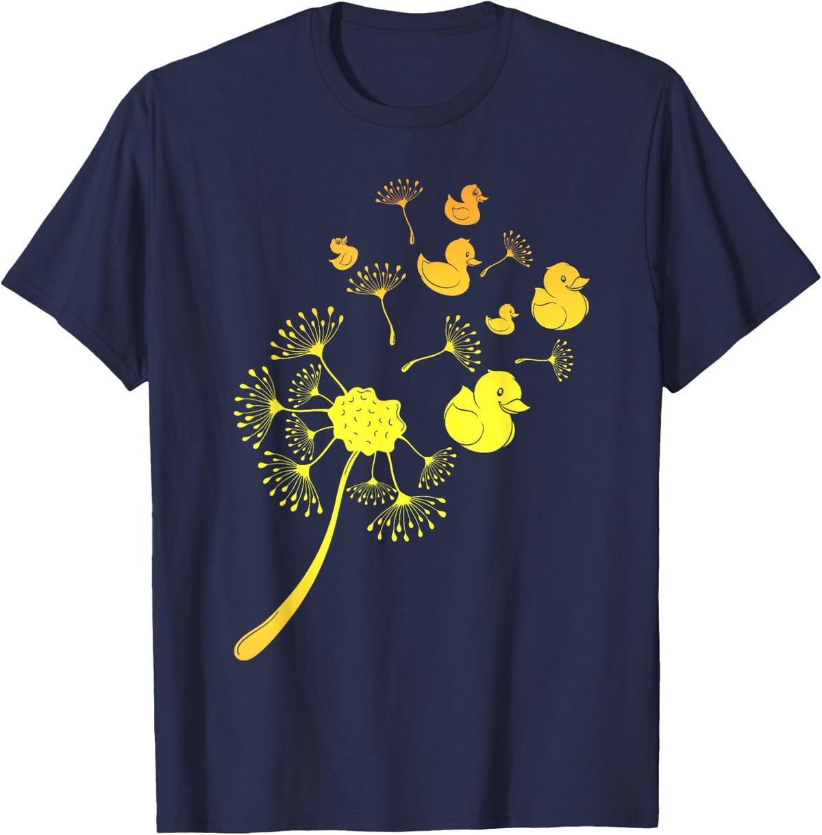 Bath Toy Rubber Duck Dandelion Squeaky Duck Tee T-Shirt - Navy Blue
