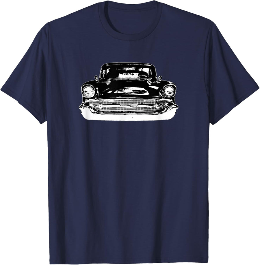 1957 Classic Tri Five Car T-Shirt - Navy Blue