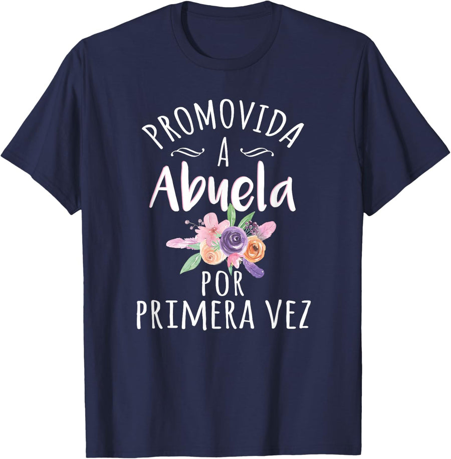Abuela Por Primera Vez Anuncio De Embarazo Para Abuela T-Shirt - Navy Blue