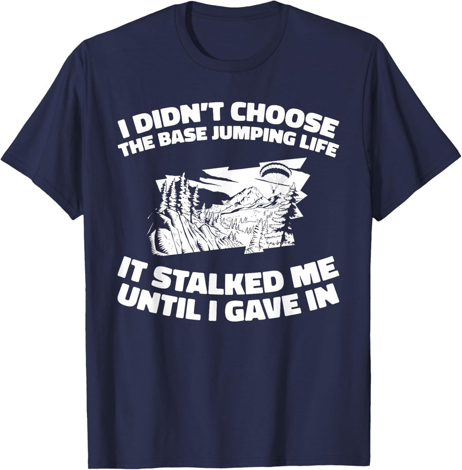 Adrenaline - Extreme Sport Parachuting Base Jumping T-Shirt - Navy Blue