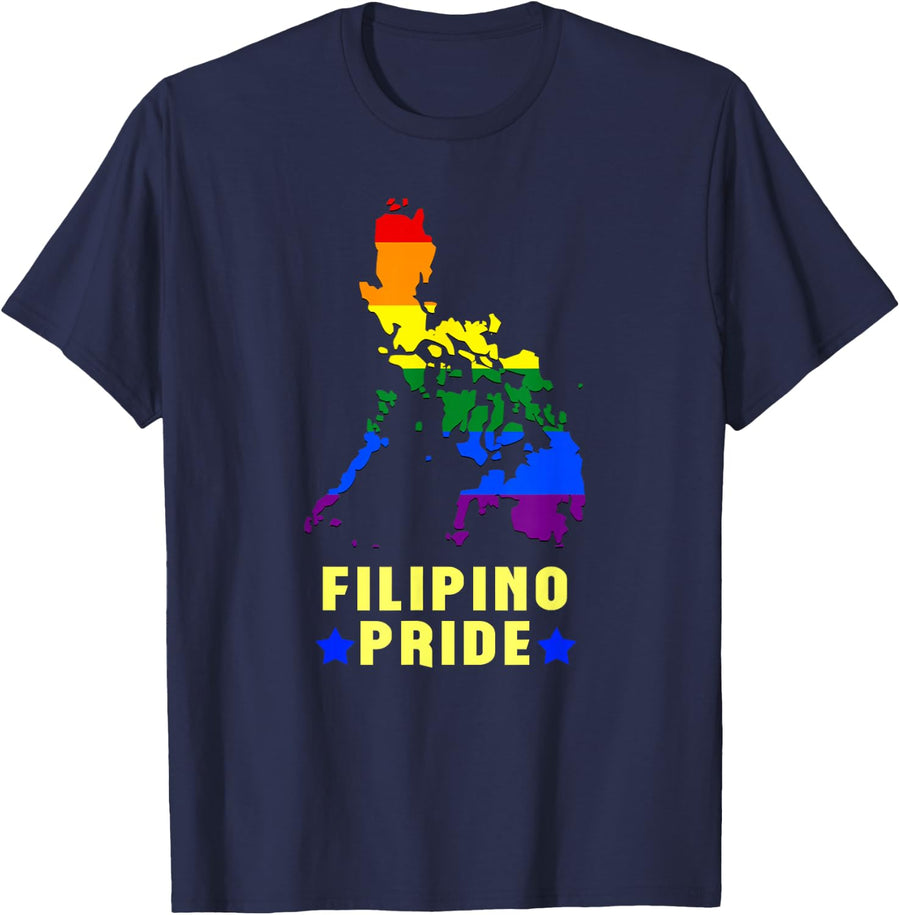 Philippines Filipino Filipina Gay Pride LGBTQ Lesbian T-Shirt - Navy Blue