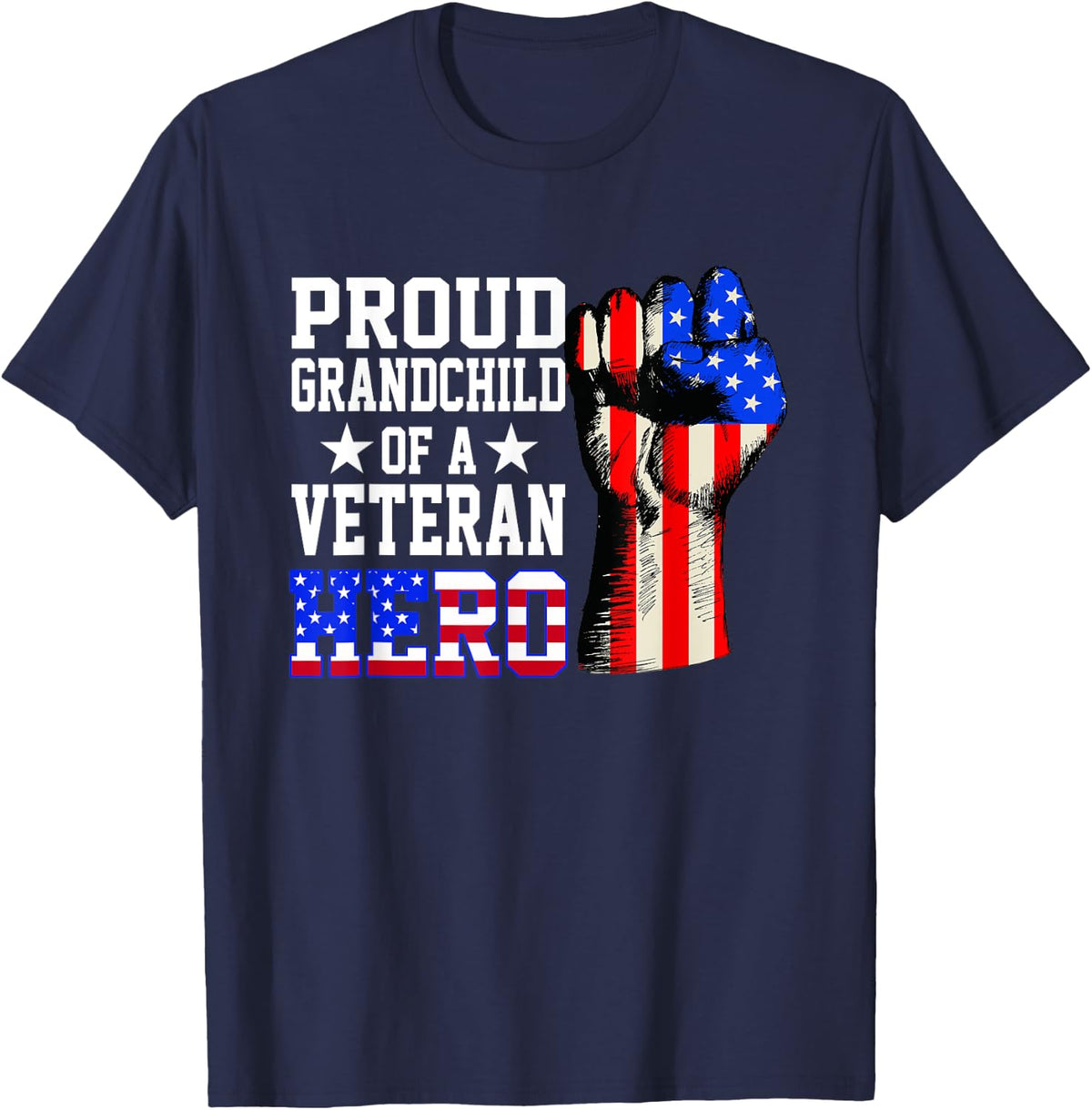 American Hero Patriotic Day Veterans Day for Kids T-Shirt - Navy Blue