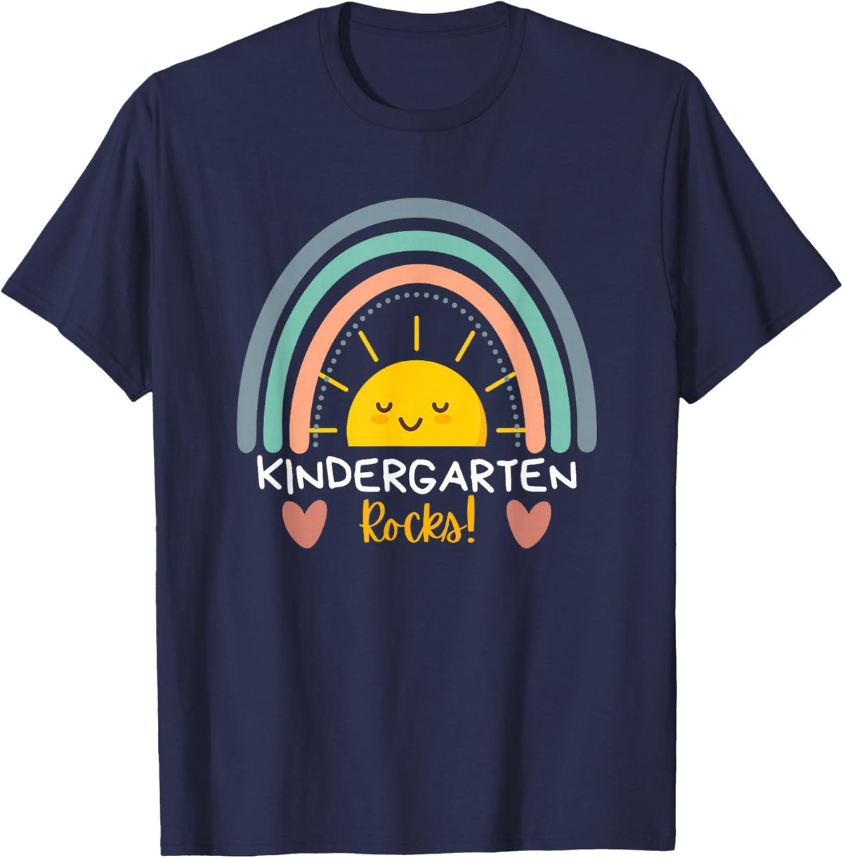 Kindergarten Rocks Kindergarten Teacher Team Back To School T-Shirt - Navy Blue