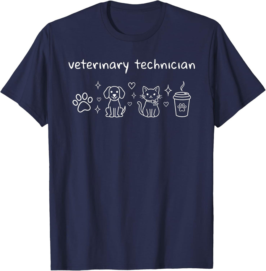 Veterinary Technician Vet Tech Nurse Technologist RVT LVT T-Shirt - Navy Blue
