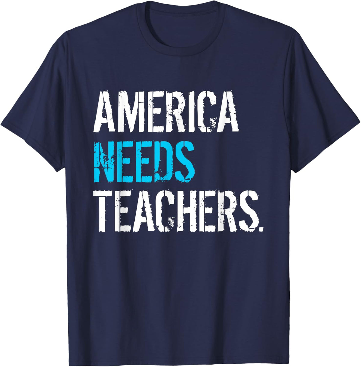 America Needs Teachers And Public Schools T-Shirt - Navy Blue