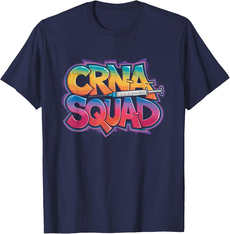 Anesthesiologist CRNA Nurse CRNA Squad, Anesthetist Nurse T-Shirt - Navy Blue