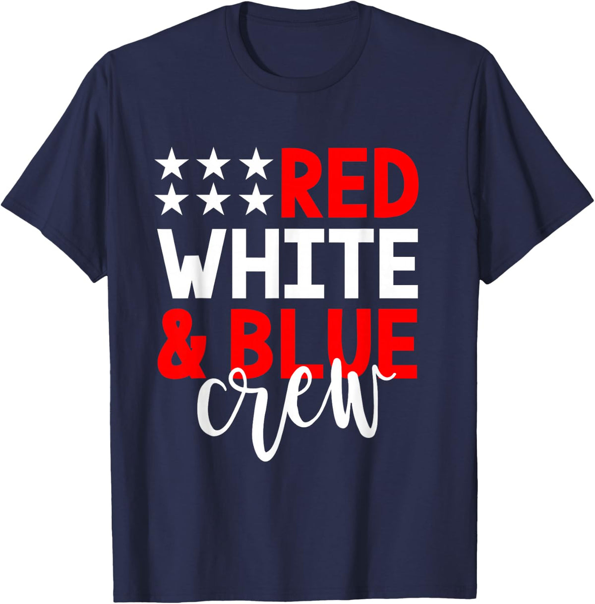 4th of July Group Shirts Red White Blue Crew Family Friends T-Shirt - Navy Blue