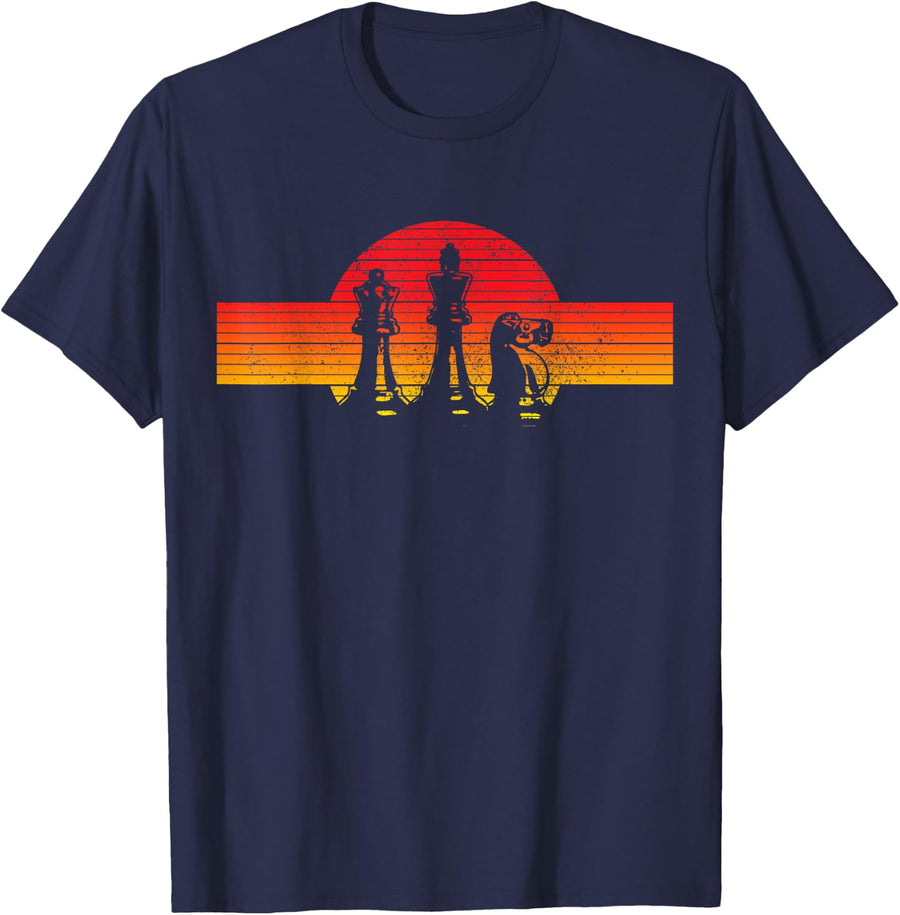 Chess Vintage Chess Master Club Chess Player T-Shirt - Navy Blue