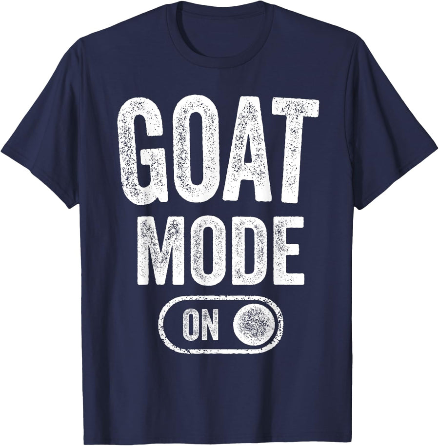 Goat Mode On Costume Funny Mountain Climber Gift Animal Tees T-Shirt - Navy Blue