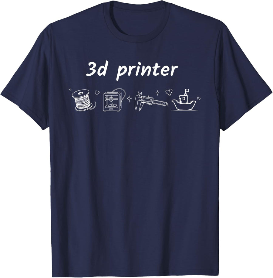 3D Printer Maker Hobbyist Additive Rapid FDM Resin T-Shirt - Navy Blue