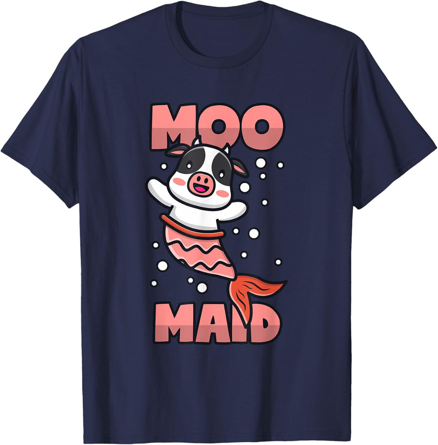 Mermaid Cow T-Shirt - Navy Blue