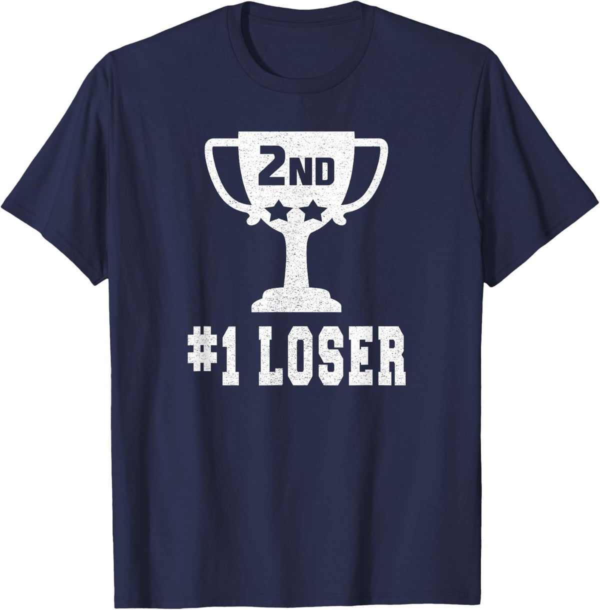 Funny 2nd Place Runner Up T-Shirt Gifts Unisex-Adults Black Short Sleeve Classic Fit T-Shirt Small - Navy Blue