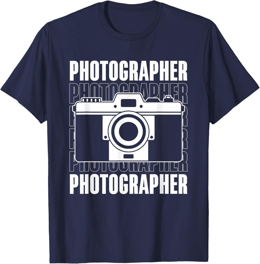 Photographer Job Photographers Camera Photography T-Shirt - Navy Blue