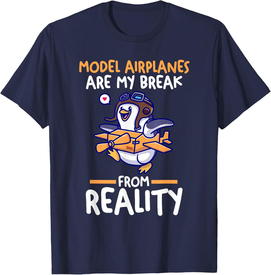 Aeroplane Aviation Model Airplane RC Plane Pilot Aircraft T-Shirt - Navy Blue