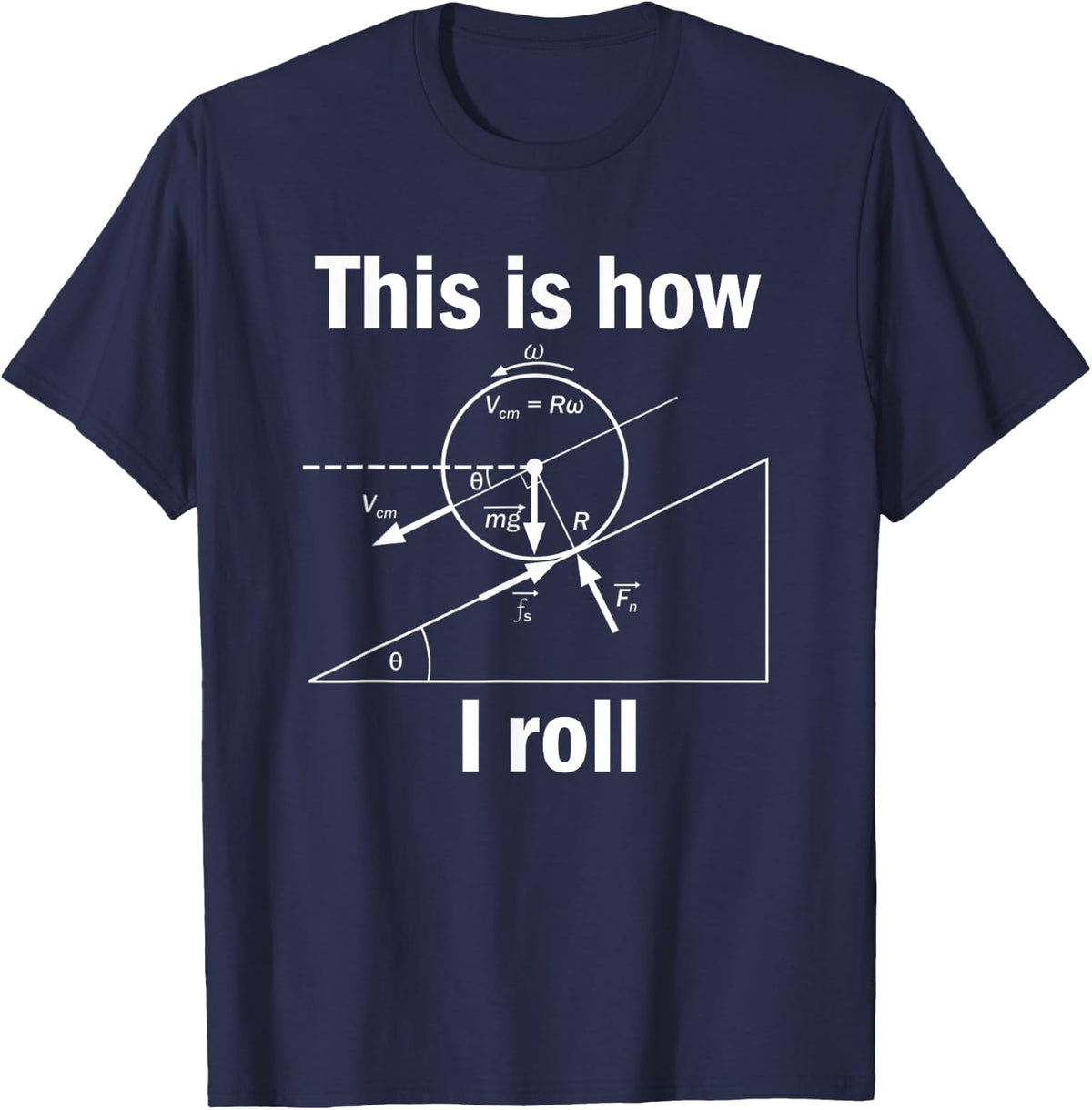 Funny Physics T Shirt-This Is How I Roll for Women Men T-Shirt - Navy Blue