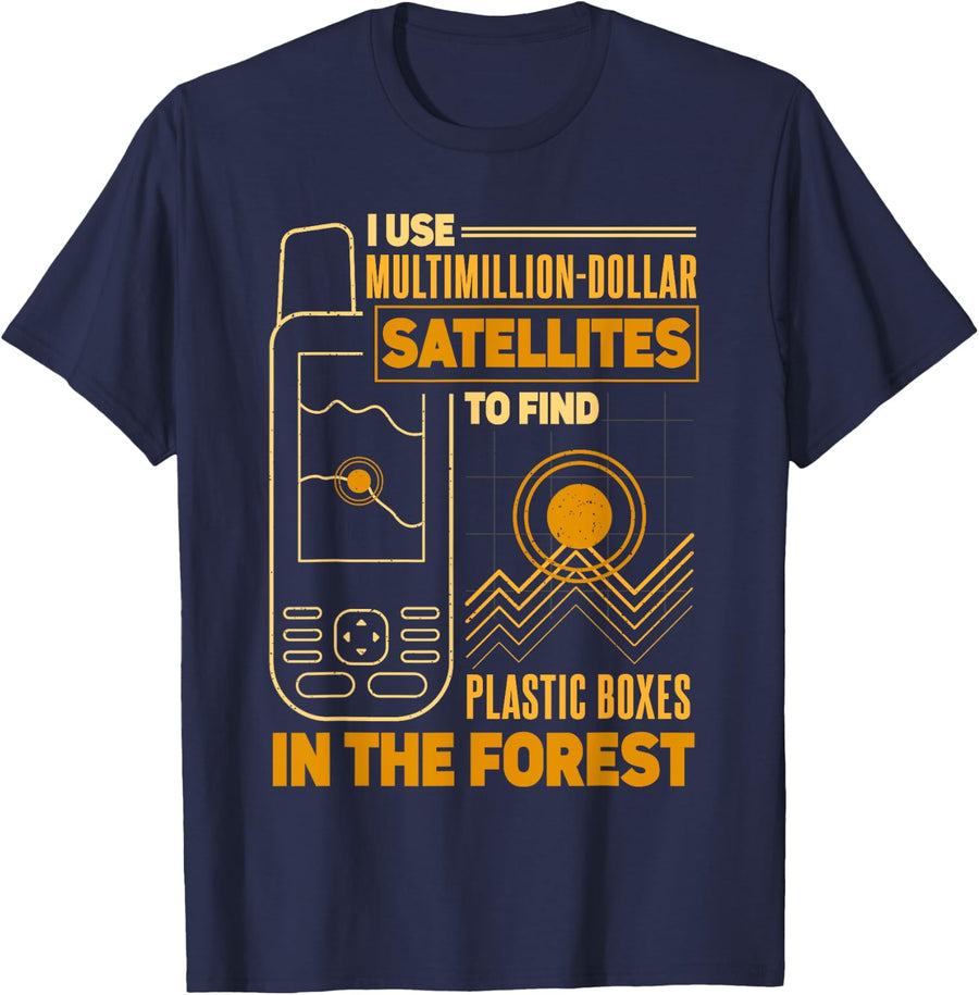 Funny Geocache Geocaching Lover Cache T-Shirt - Navy Blue