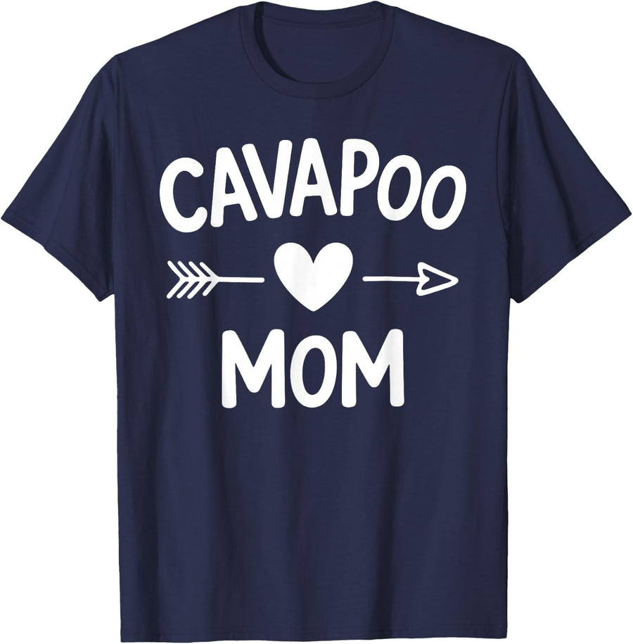 Funny Cavapoo Art for Women Girls Mom Cavoodle Cavapoo Lover T-Shirt - Navy Blue