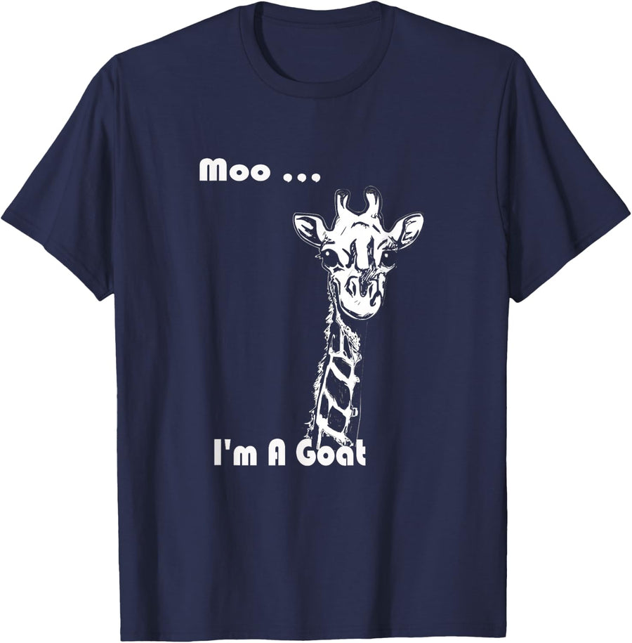 Moo I'm A Goat Funny Tee Gift vintage and family t shirt T-Shirt - Navy Blue