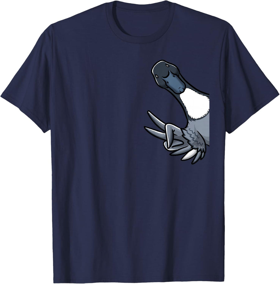 Blue Swedish Duck Funny Animal Design Tee T-Shirt for Bird Lovers - Navy Blue