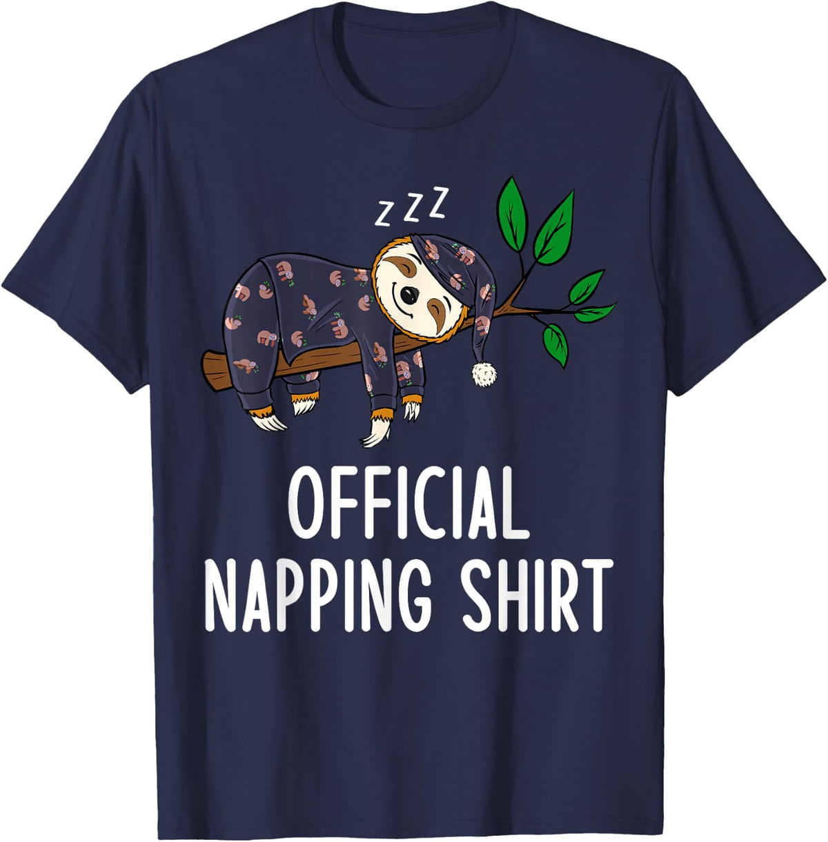 Sleeping Sloth Pyjamas Sloth Official Napping T-Shirt - Navy Blue