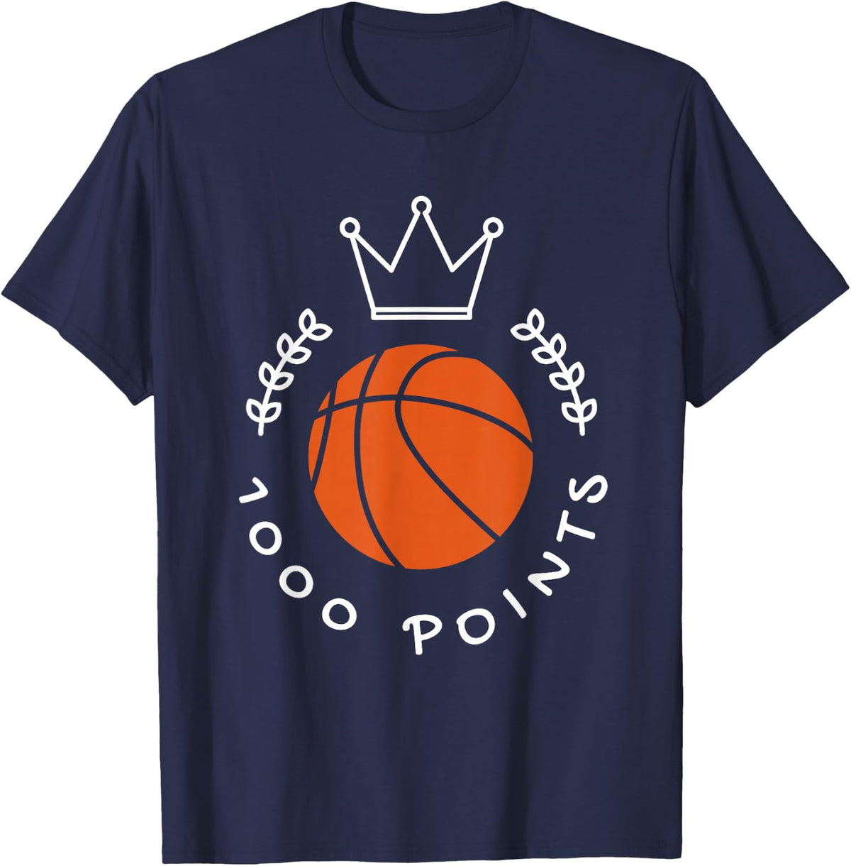 1000 Points Basketball Scorer High School Basketball Player T-Shirt - Navy Blue