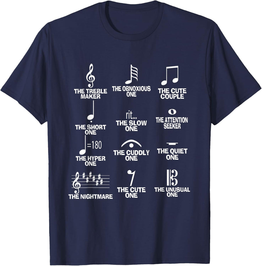 Musical Notes Symbol Definition Humor Funny Christmas Gift T-Shirt - Navy Blue