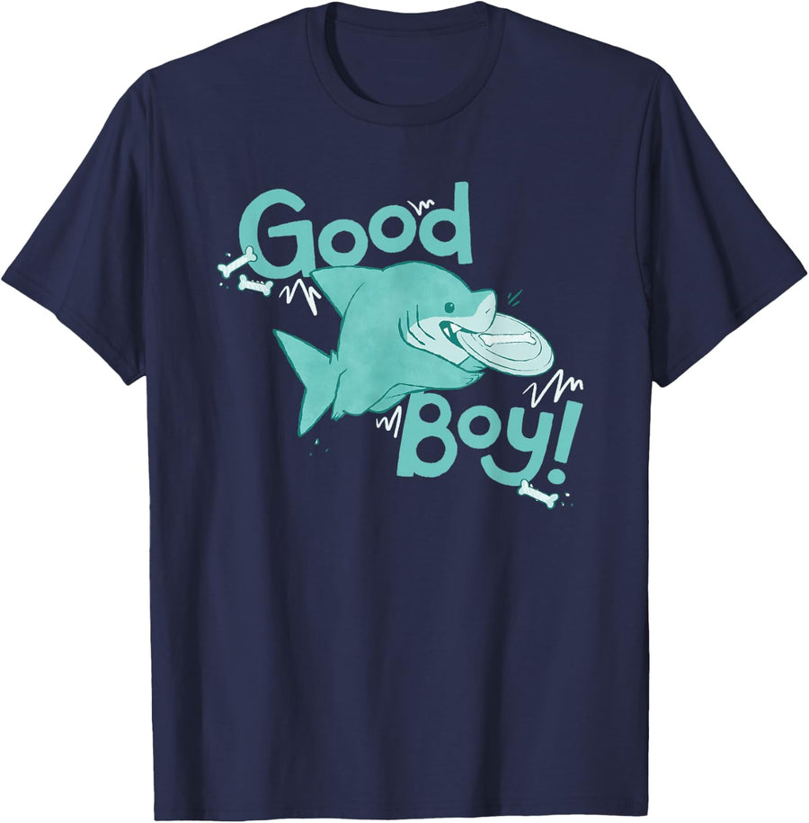 Marvel Jeff The Land Shark Good Boy! Snacky Bone Fetch T-Shirt - Navy Blue