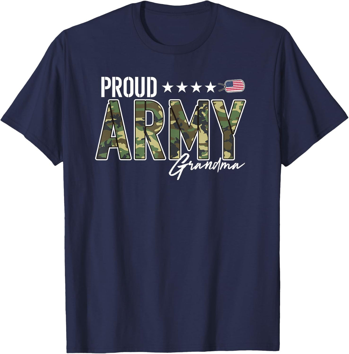 OCP Proud Army Grandma for Grandmothers of Soldiers T-Shirt - Navy Blue