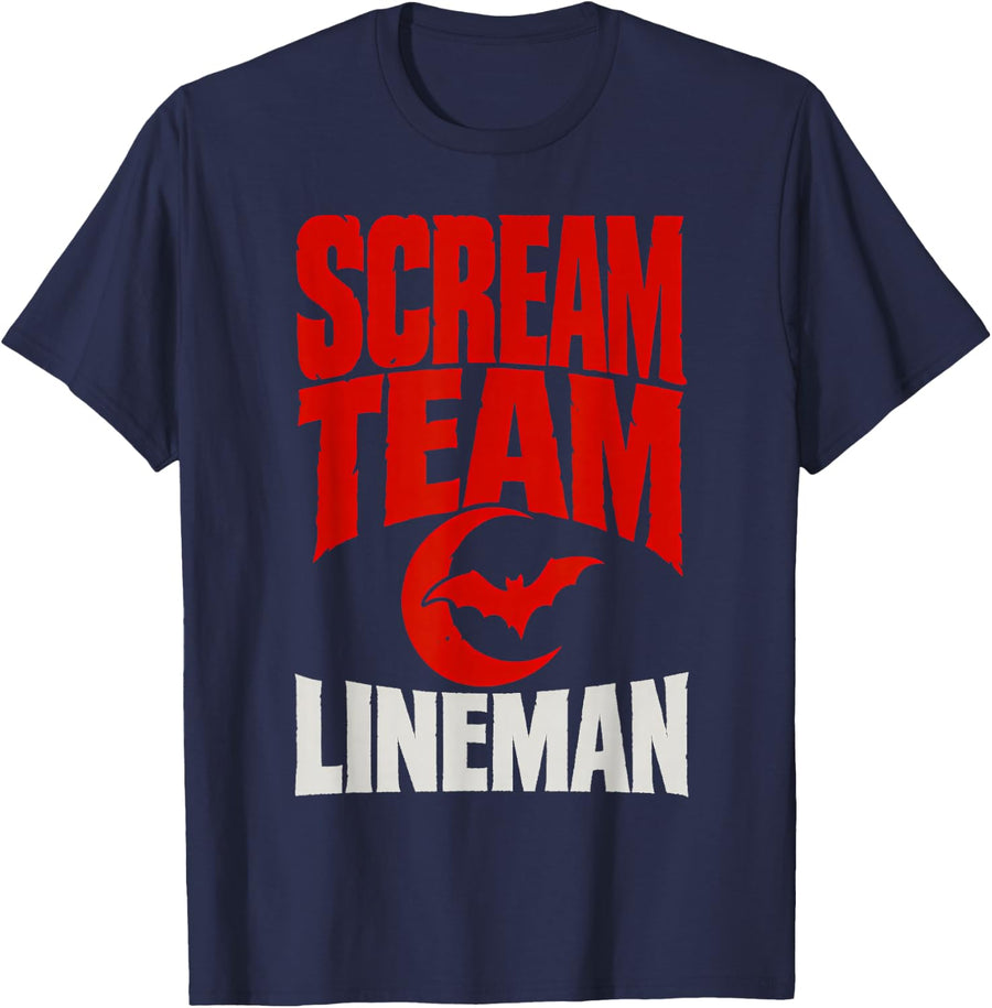 Scream Team Lineman Night Shift Halloween Halloween Shirt T-Shirt - Navy Blue