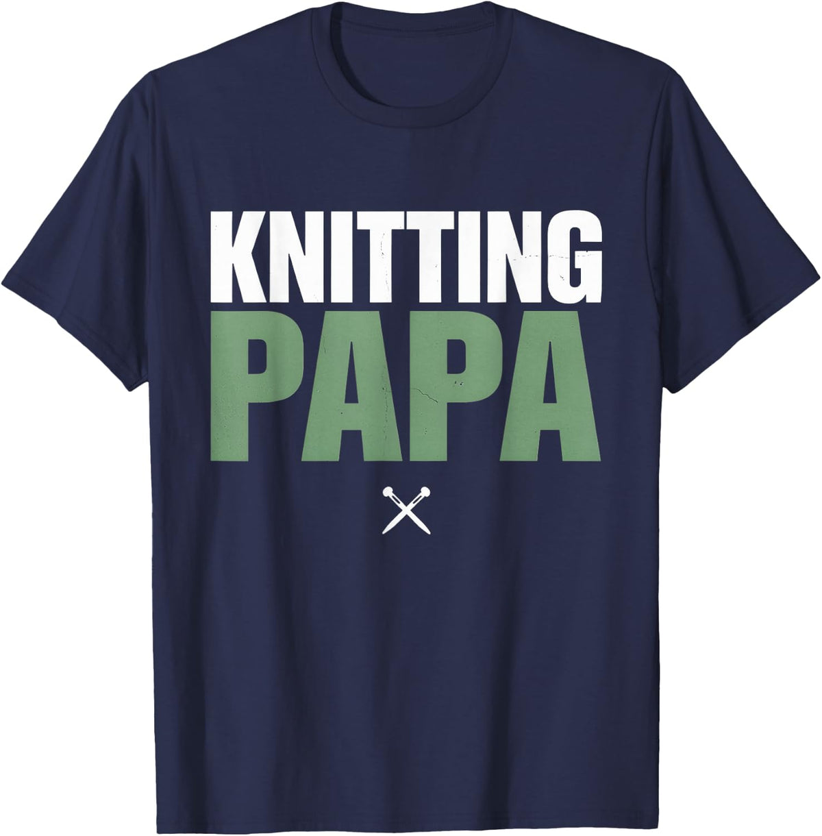 Knitter Papa Knitting T-Shirt - Navy Blue