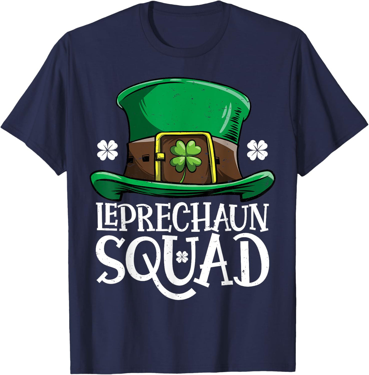 Leprechaun Squad St Patricks Day Boys Kids Men Costume T-Shirt - Navy Blue
