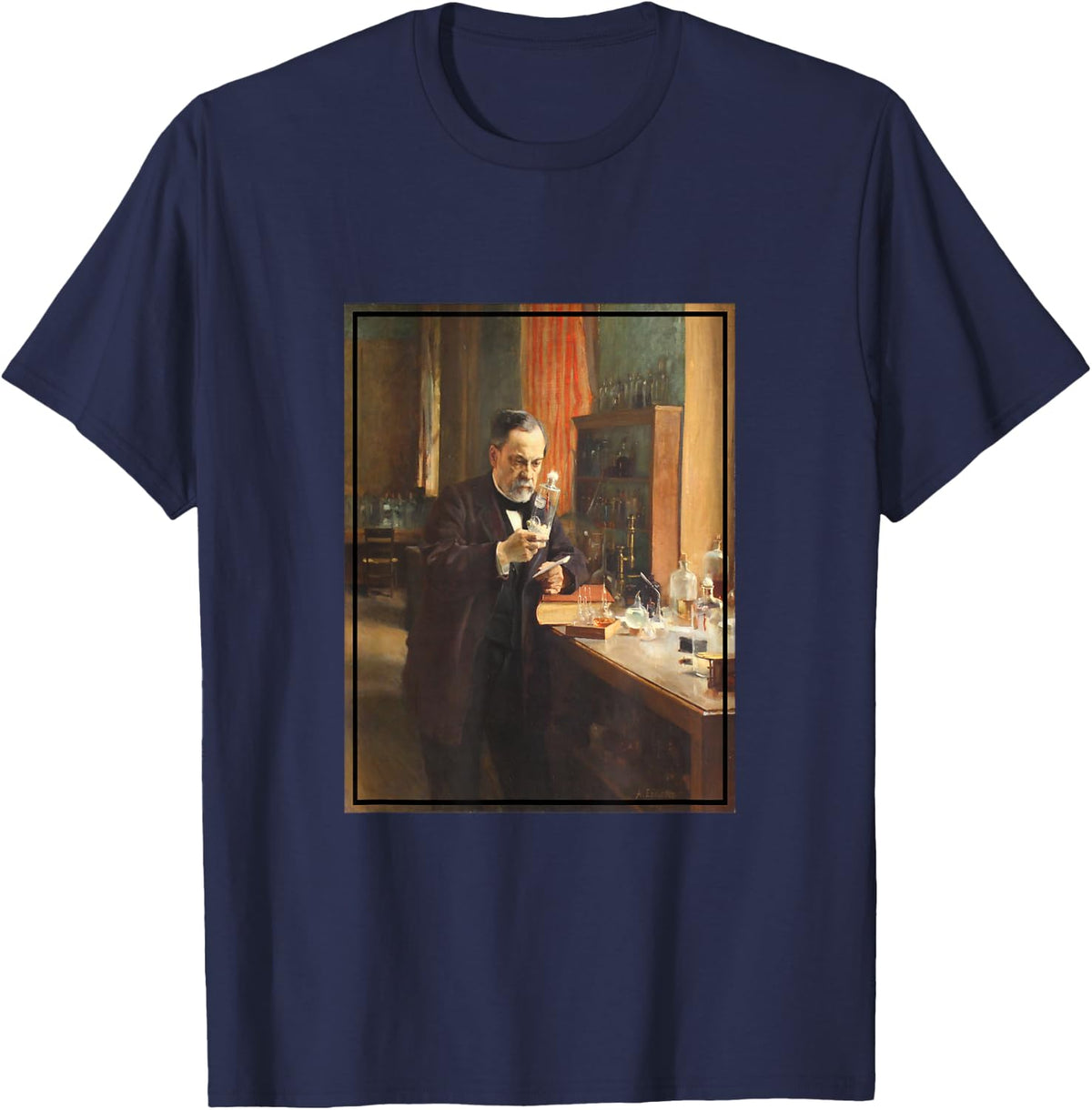 Louis Pasteur Painting Portrait (1885) T-Shirt - Navy Blue
