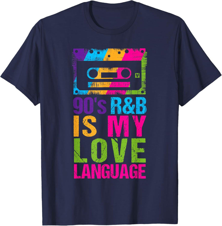 90's R&B Music for Men Women Girl RNB Lover T-Shirt - Navy Blue