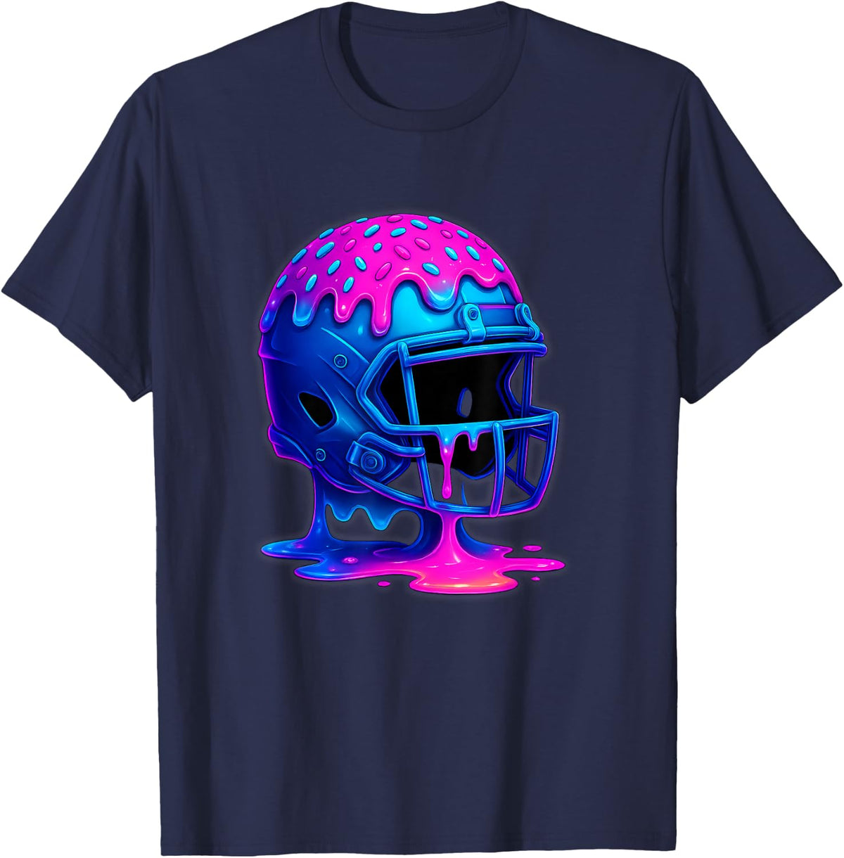 Football Drip Boys Ice Cream for Lineman WR QB RB Men T-Shirt - Navy Blue