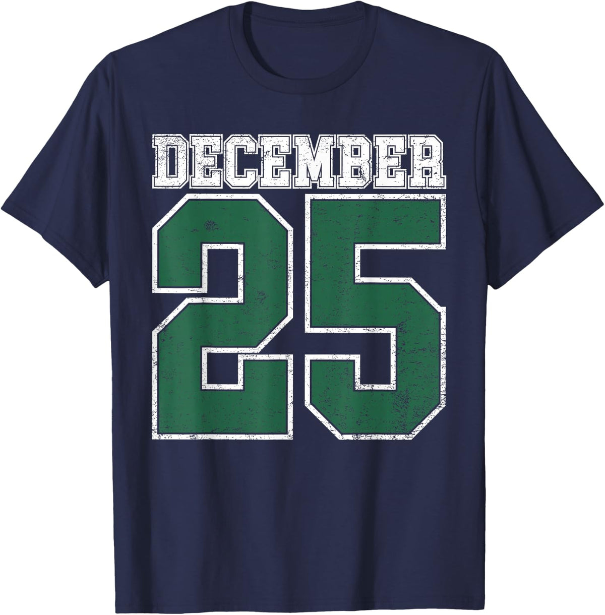 Merry Christmas December 25 Funny Family Christmas T-Shirt - Navy Blue