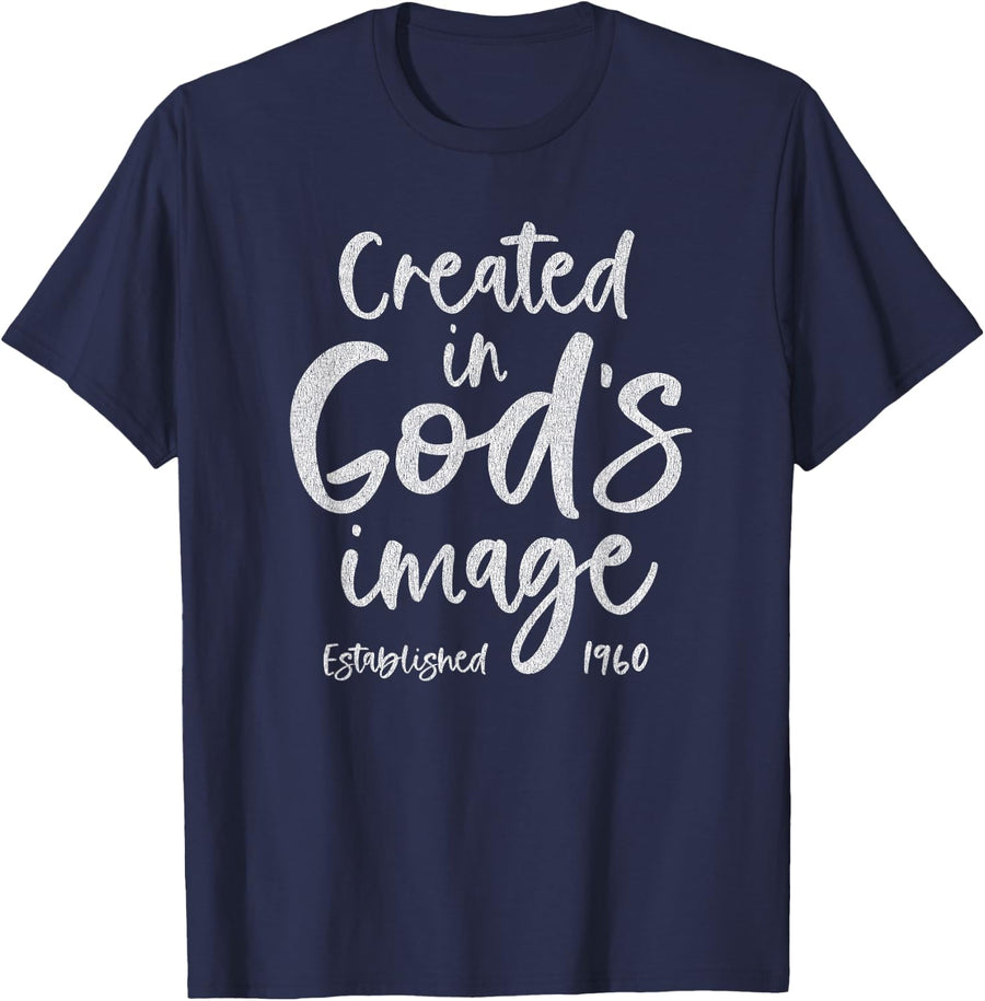 66 Year Old Christian Jesus and God 66th Birthday T-Shirt - Navy Blue