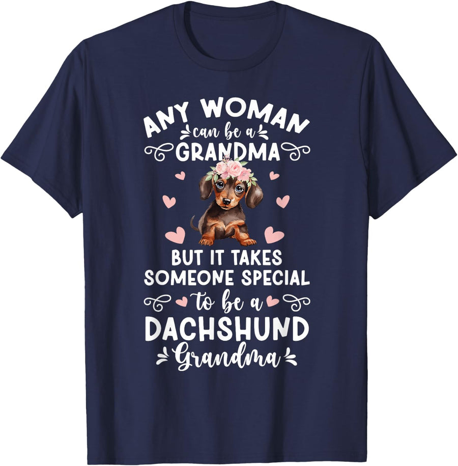 To Be A Dachshund Grandma Of A Dachshund Grandmother T-Shirt - Navy Blue