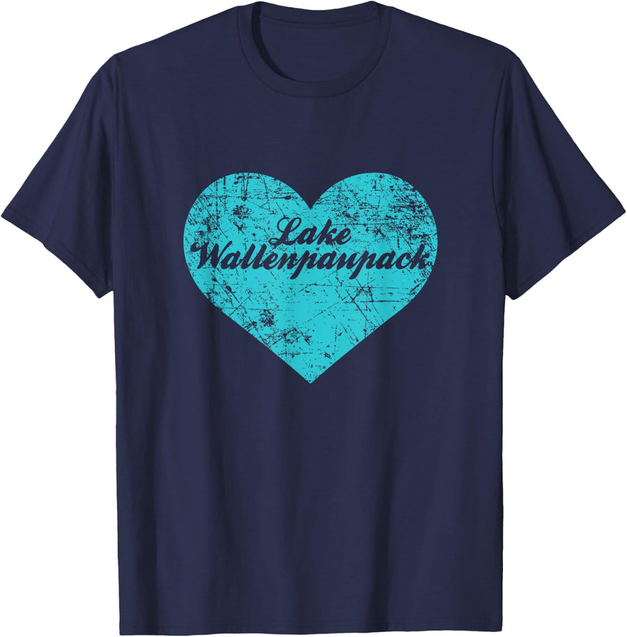 I Love Lake Wallenpaupack Shirt, Pennsylvania Camping Gift T-Shirt - Navy Blue