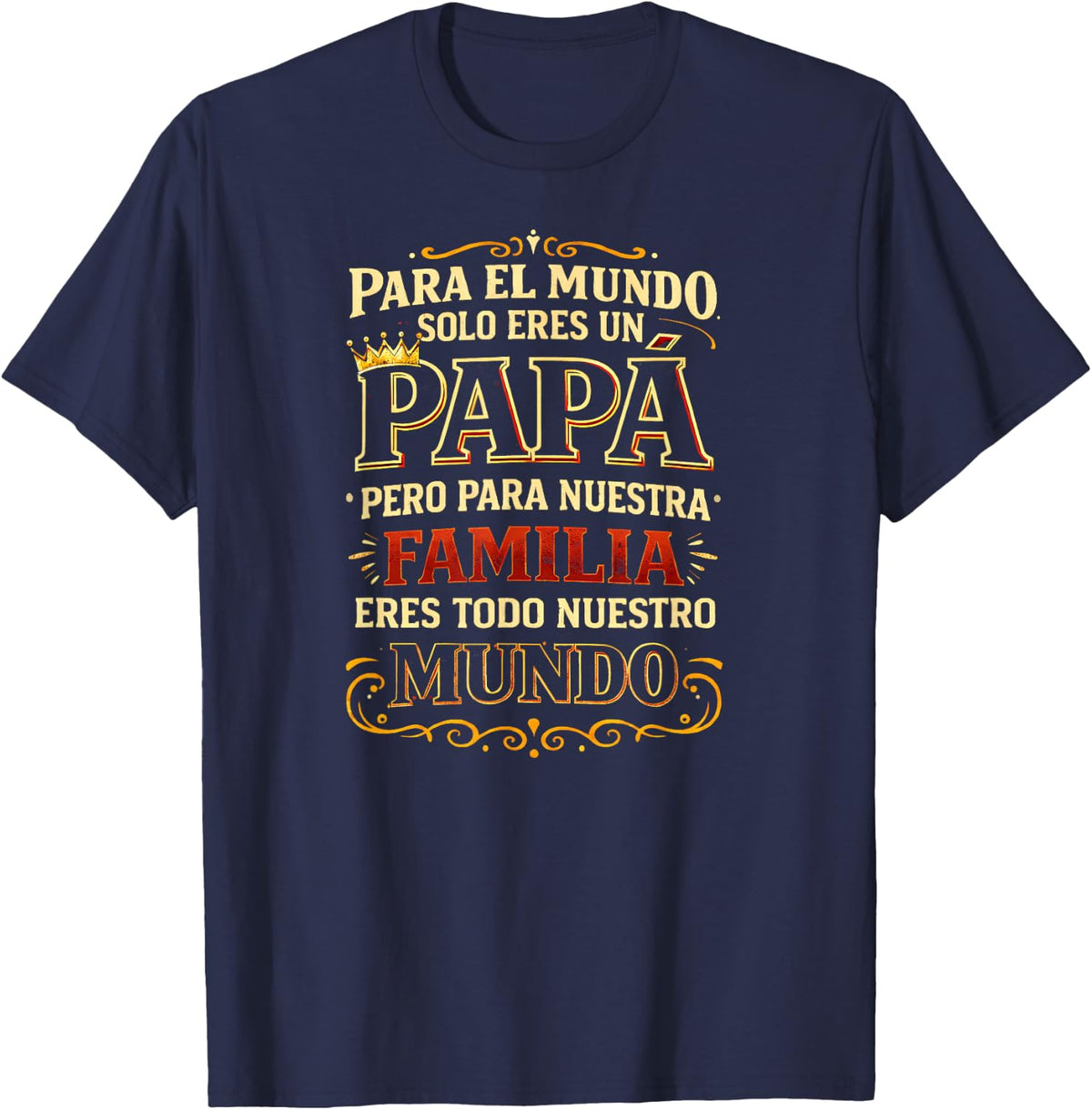 Spanish Grandma Proud Abuela Family Saying in Spanish T-Shirt - Navy Blue