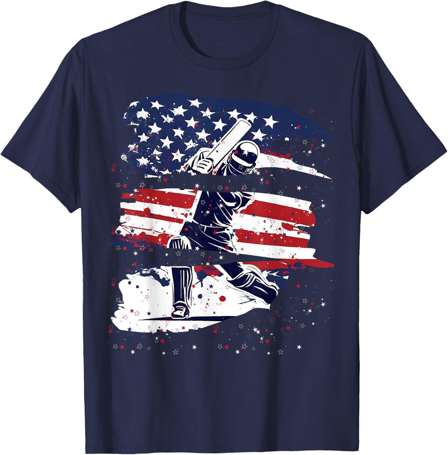 2024 USA Cricket Jersey America Cricket in USA T-Shirt - Navy Blue