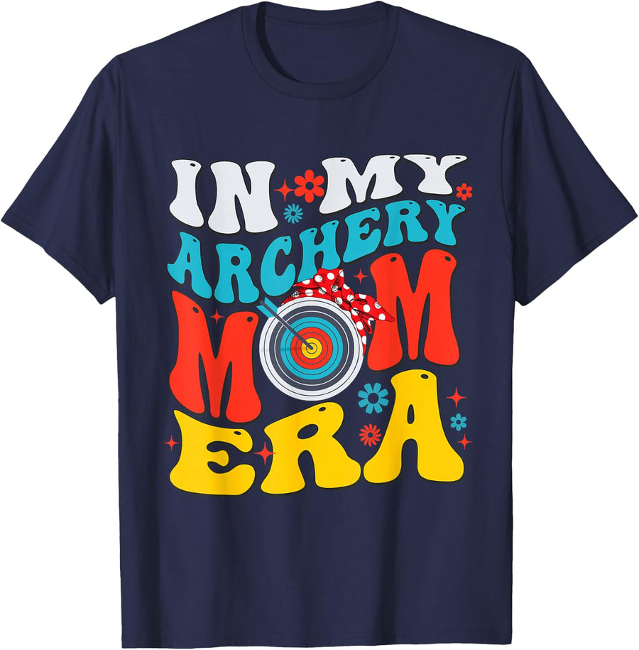 Retro In My Archery Mom Era Mama Boy T-Shirt - Navy Blue