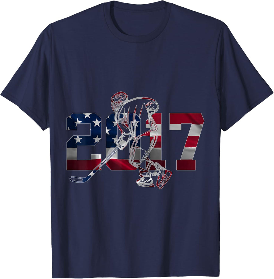 2017 ICE HOCKEY 9TH BIRTHDAY T-Shirt - Navy Blue