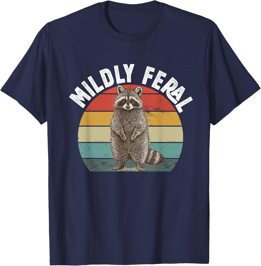 Trash Panda Feral Girl Women T-Shirt - Navy Blue