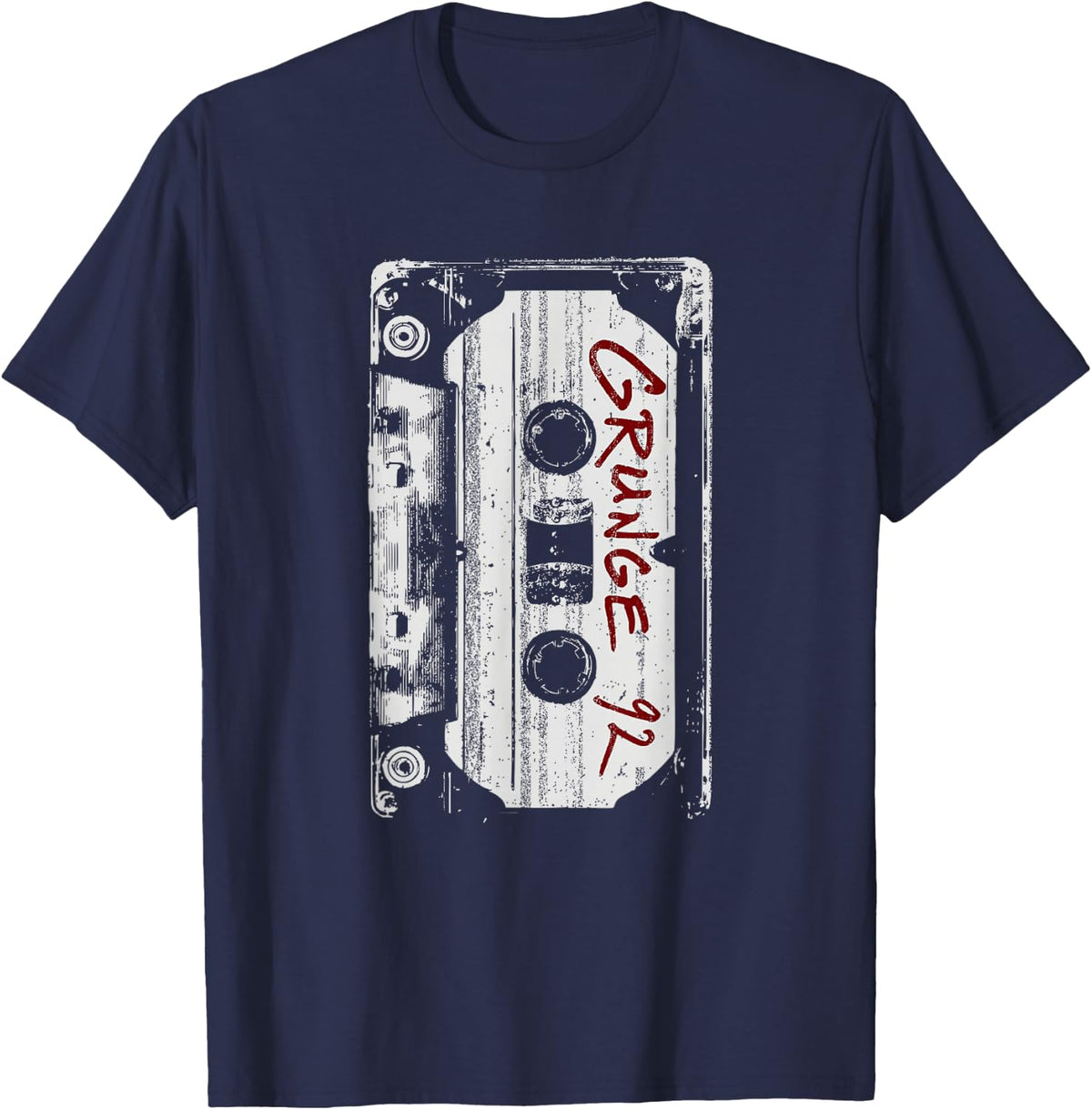 Grunge 90's Vintage Concert Mixtape Retro T-Shirt - Navy Blue